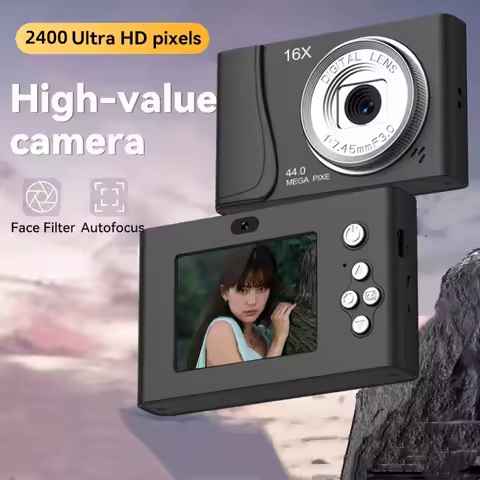 Digital Camera 4K 24 Million Pixels Children Camcorder 16x Zoom Compact Cameras Auto Focus for Kids Adult Beginners Photograph