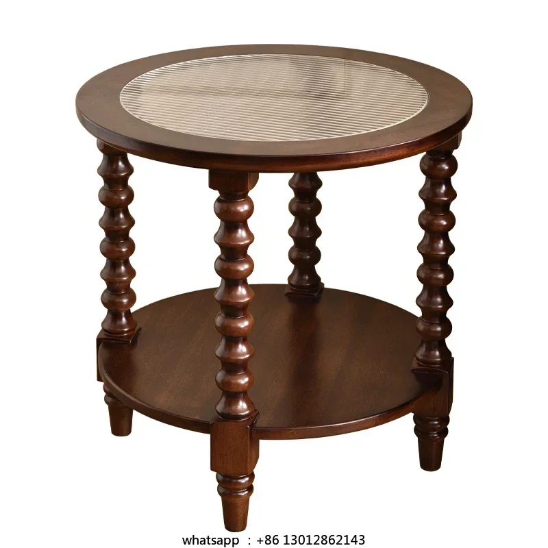 

Solid wood sofa, small side living room, mini luxury high-end bedside table