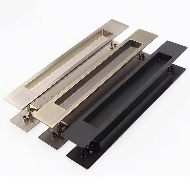 Brand New 1Pair Zinc Alloy Plus Length Sliding Door Handles Invisible Hidden Recessed Wood Barn Door Pulls Handles