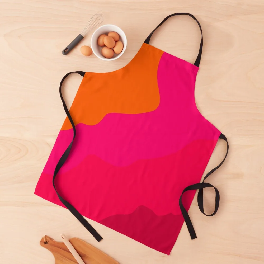 

Hot Pink to Orange Apron Trim Cloth barber uniform for women with pocket Cute Kitchen Accessories Apron