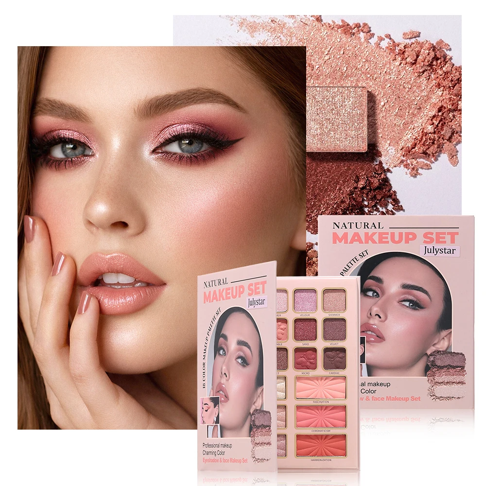Multi-Purpose Eyeshadow & Face Palette, Matte & Shimmer Shades, Built-In Brushes, Long-Lasting, Ideal for Beginners