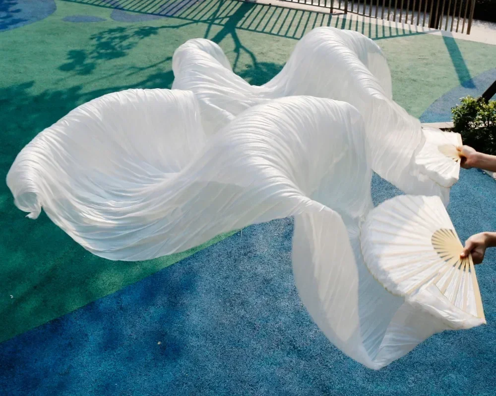 2018 أنثى عالية الجودة الحجاب الحرير الصيني عشاق الرقص زوج من مراوح الرقص الشرقي رخيصة رائجة البيع الأبيض