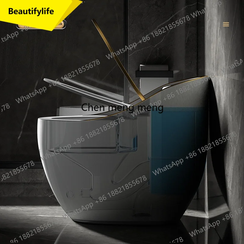 A17 New Design Hot Sell Sanitary Ware Siphon Toilet Egg Shape Black White Color Ceramic One Piece Toilet For Bathroom