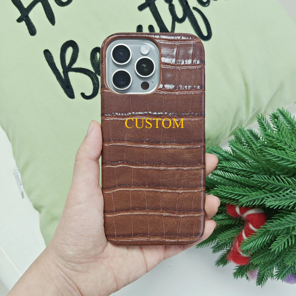 Персонализированный жесткий чехол из искусственной кожи с текстурой крокодила для iPhone 11/12/13/14/15/16 pro Max, индивидуальный чехол с инициалами и буквами имени