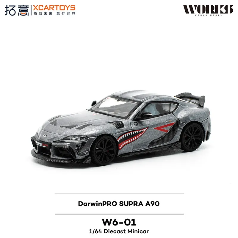XCARTOYS WORKS 1/64 DarwinPRO Toyota Supra A90 Shark Mouth Livery Diecast Mini Model Car