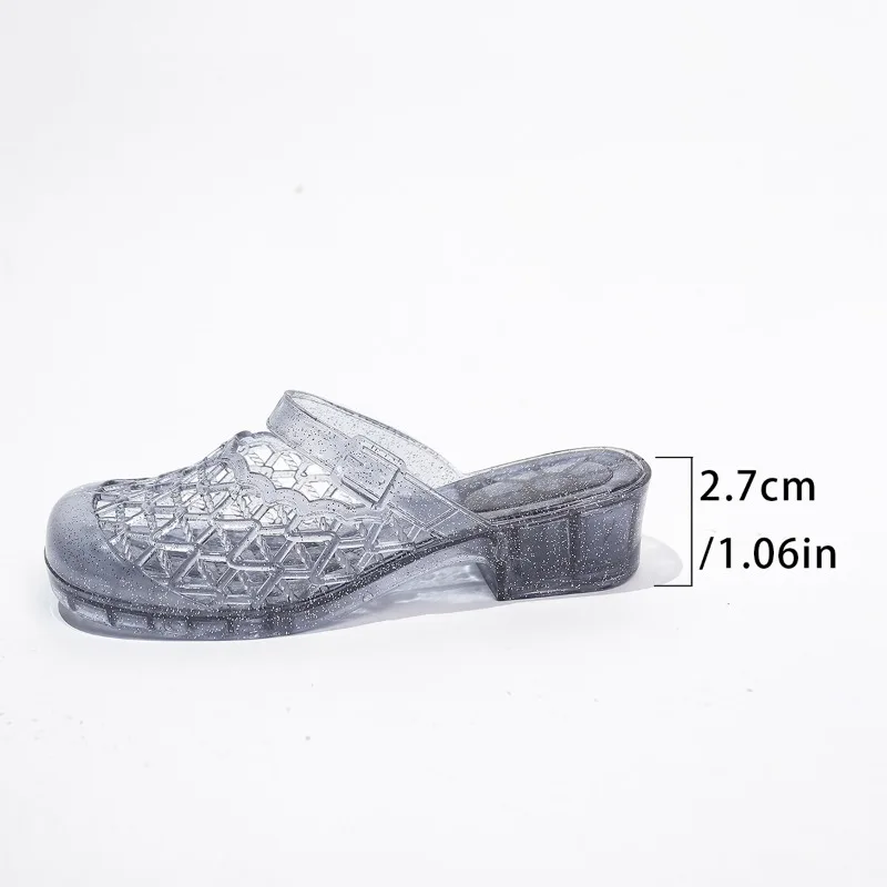 Sandali casual piatti da spiaggia vuoti retrò in PVC estivo da donna Pantofole comode alla moda Scarpe da donna Zapatos De Mujer