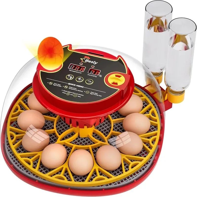 Incubator for Hatching Eggs Temperature and Humidity Control Display for Duck Quail Eggs for Farm Home Use 12 Egg Incubators