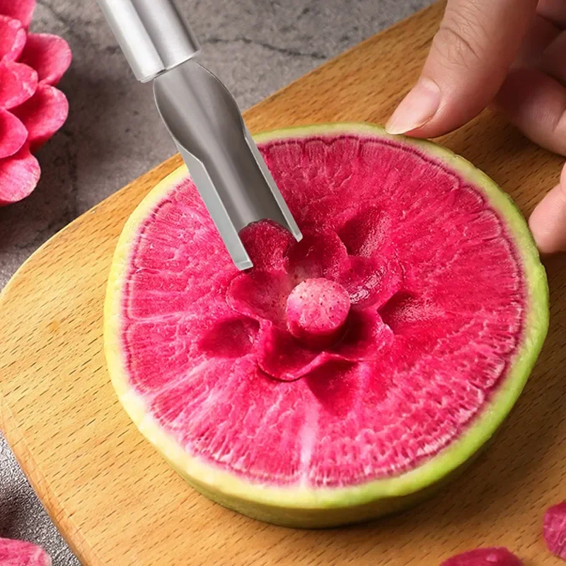 New Dish Placement Carving Set Stainless Steel Carving Knife Fruit Vegetable Carver Kitchen Gadget Fruit picker Potato ricer