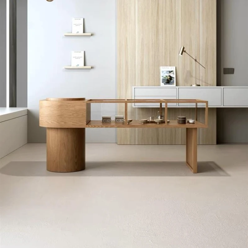 Creative Retro Reception Desks Fashion Glass Display Reception Desks Modern Office Furniture Sportello Di Ricevimento YS40CC