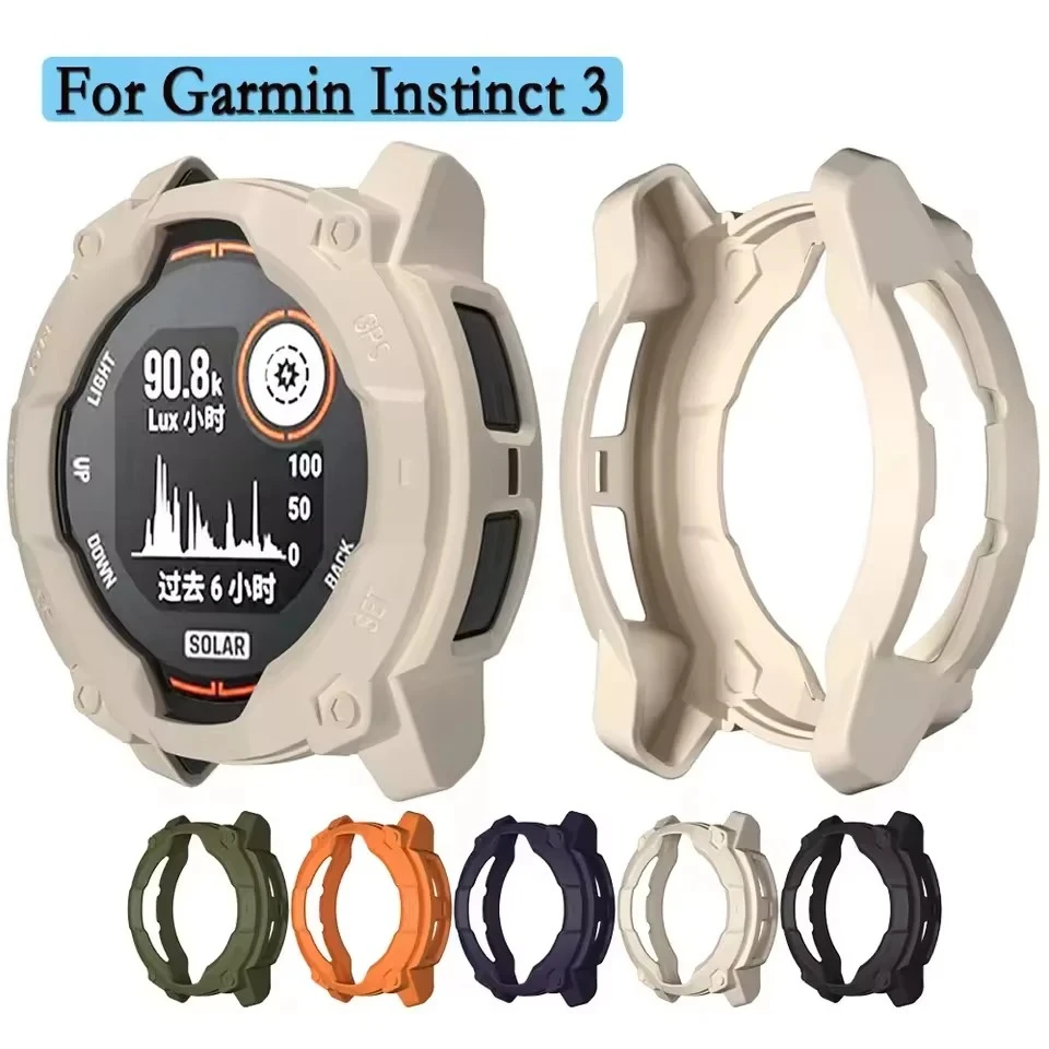 For Garmin Instinct 3 Solar 50mm 45mm Case Cover TPU Protective Shell Frame Protector For Garmin Instinct 3 Bumper Accessories