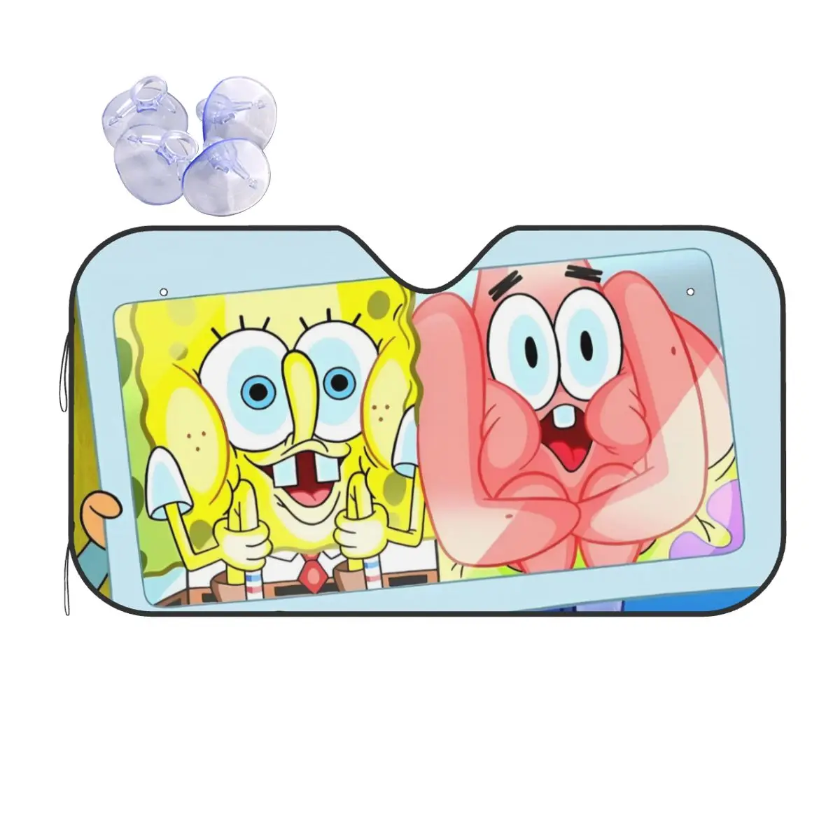 Funny SpongeBobed Cartoon Windshield Sunshade Folding Car Front Windshield 70x130cm Car Window Windscreen Cover Car-covers