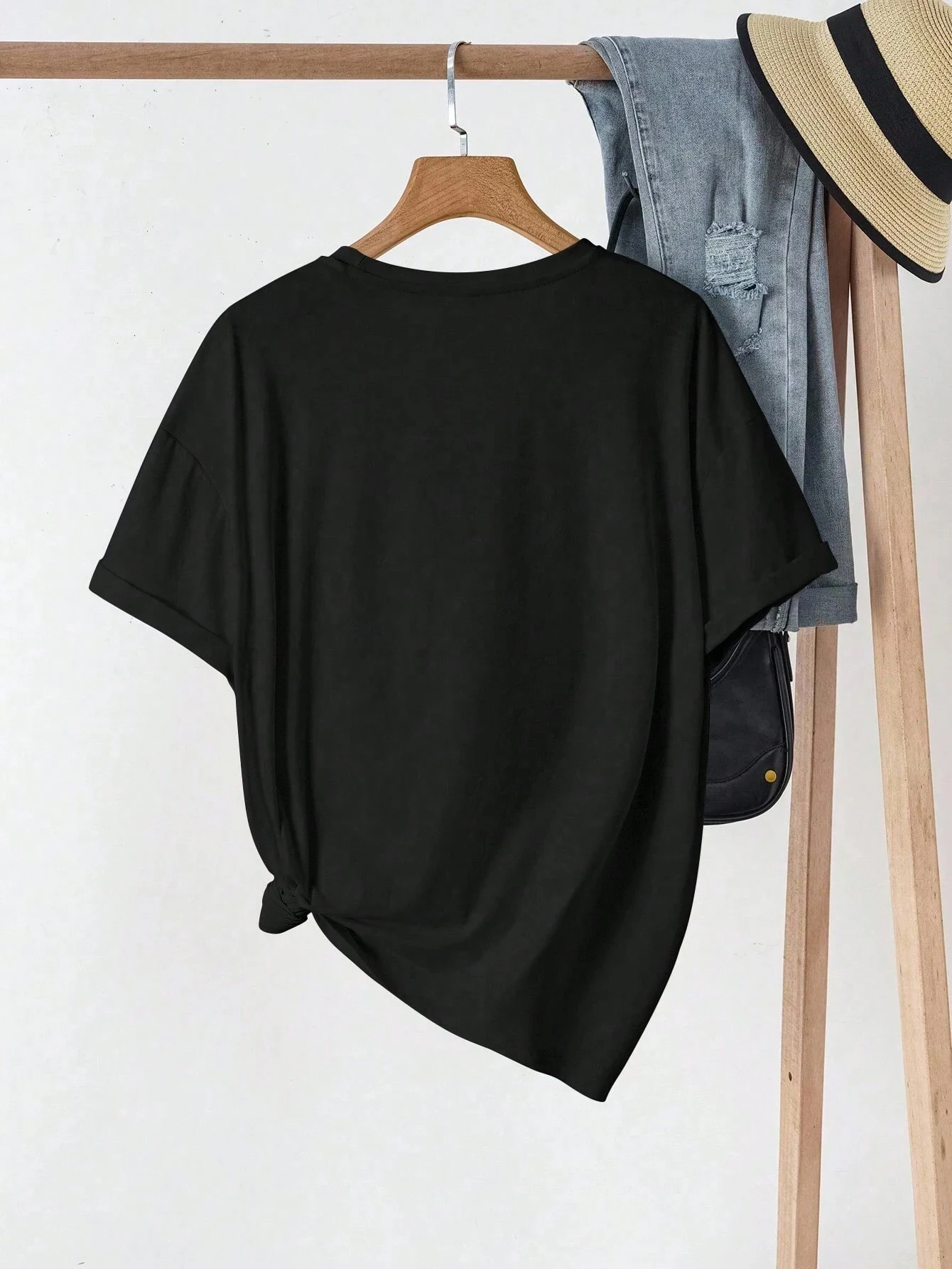 여성용 신상 패셔너블 티셔츠 크루넥 반팔 프린트 티셔츠 릴랙스 핏 캐주얼 여름 상의