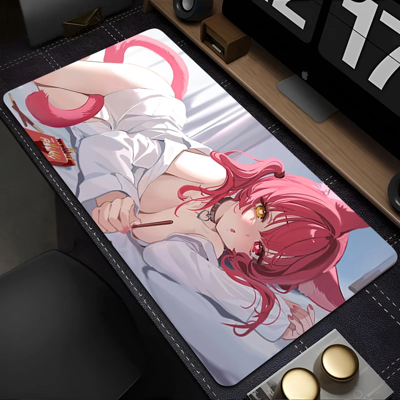 

Houshou Marine Hololive Mouse Pad Laptop White Gaming Extended Desk Mat Kawaii Sexy Anime Girl Mousepad XXL PC Cute Keyboard Rug