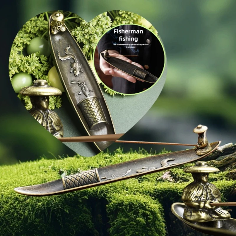 Kreative Weihrauch Halter Boot Angeln Männer Räuchergefäß Japanischen Stil Weihrauch Stick Brenner Aromatherapie Ornament Wohnkultur