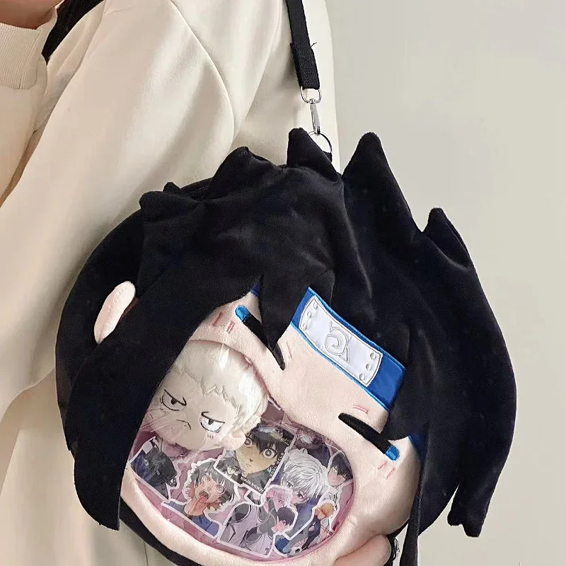 Mochila De felpa de Naruto para niños, bolsa de almacenamiento cruzada para ordenador portátil, mochila de estudiante Con cómic, Itabag, Anime, regalos de vacaciones