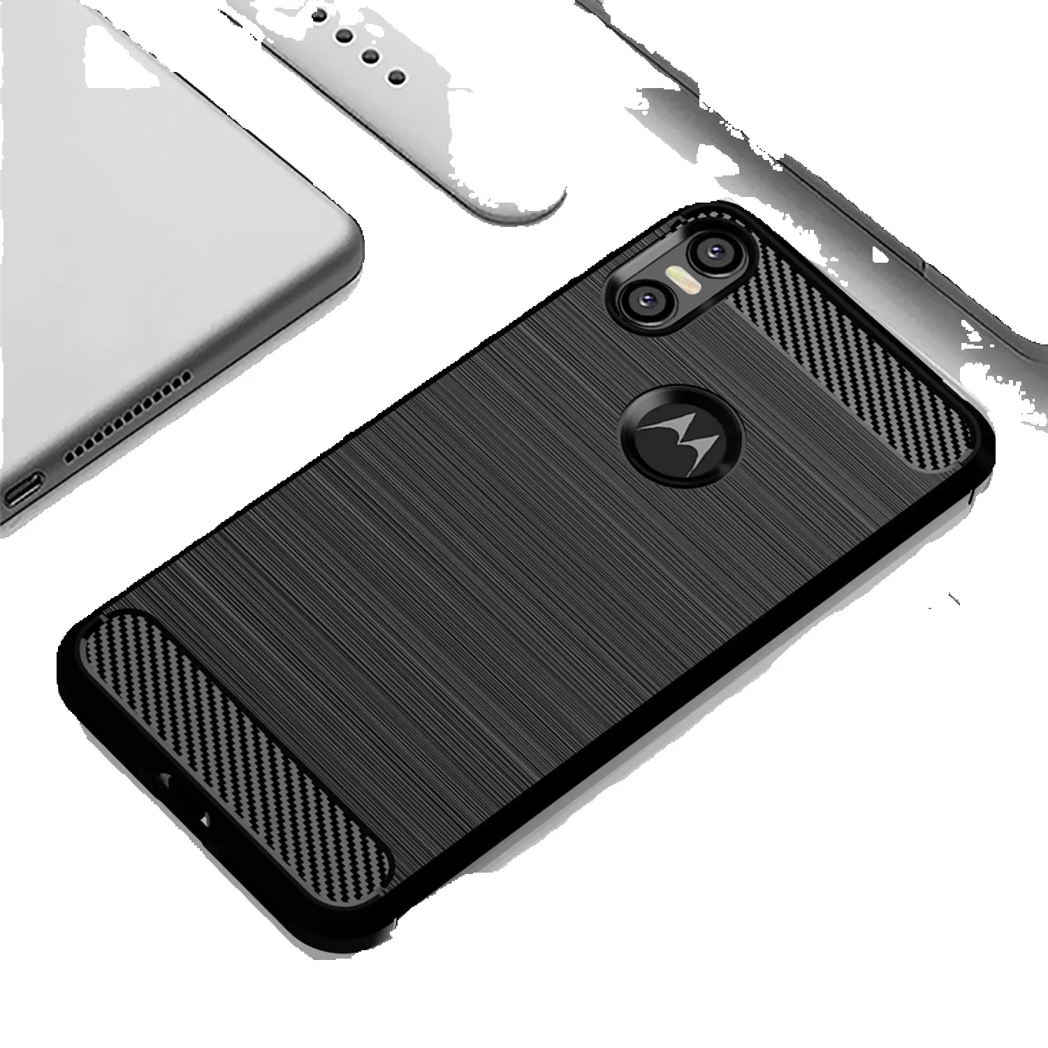 Matte Case Motorola P30 Play P30 Note Shockproof Silicone Phone Cover For Moto One Power Soft Carbon Fiber Cases