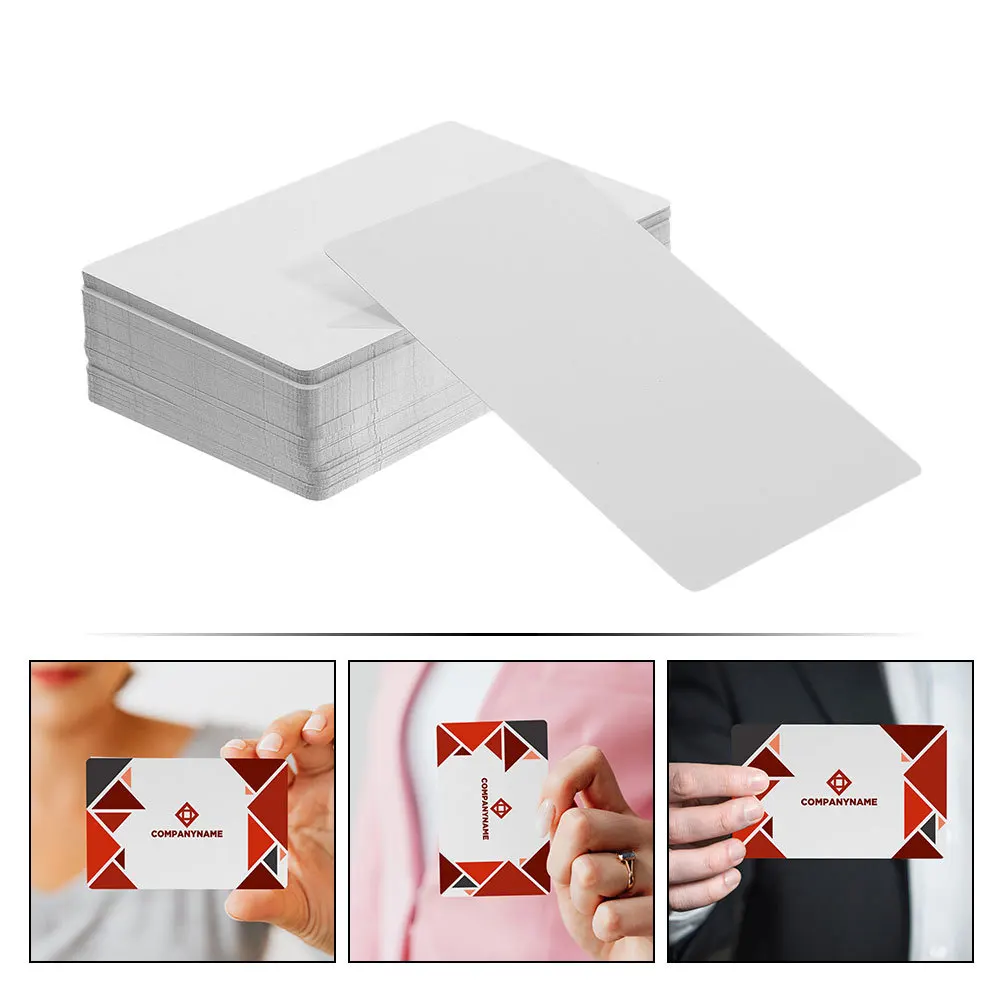 50Pcs Kartu Nama Aluminium Kosong Logam Dua Sisi Sublimasi DIY Kartu Nama Kosong untuk Ukiran Kartu Nama Bisnis