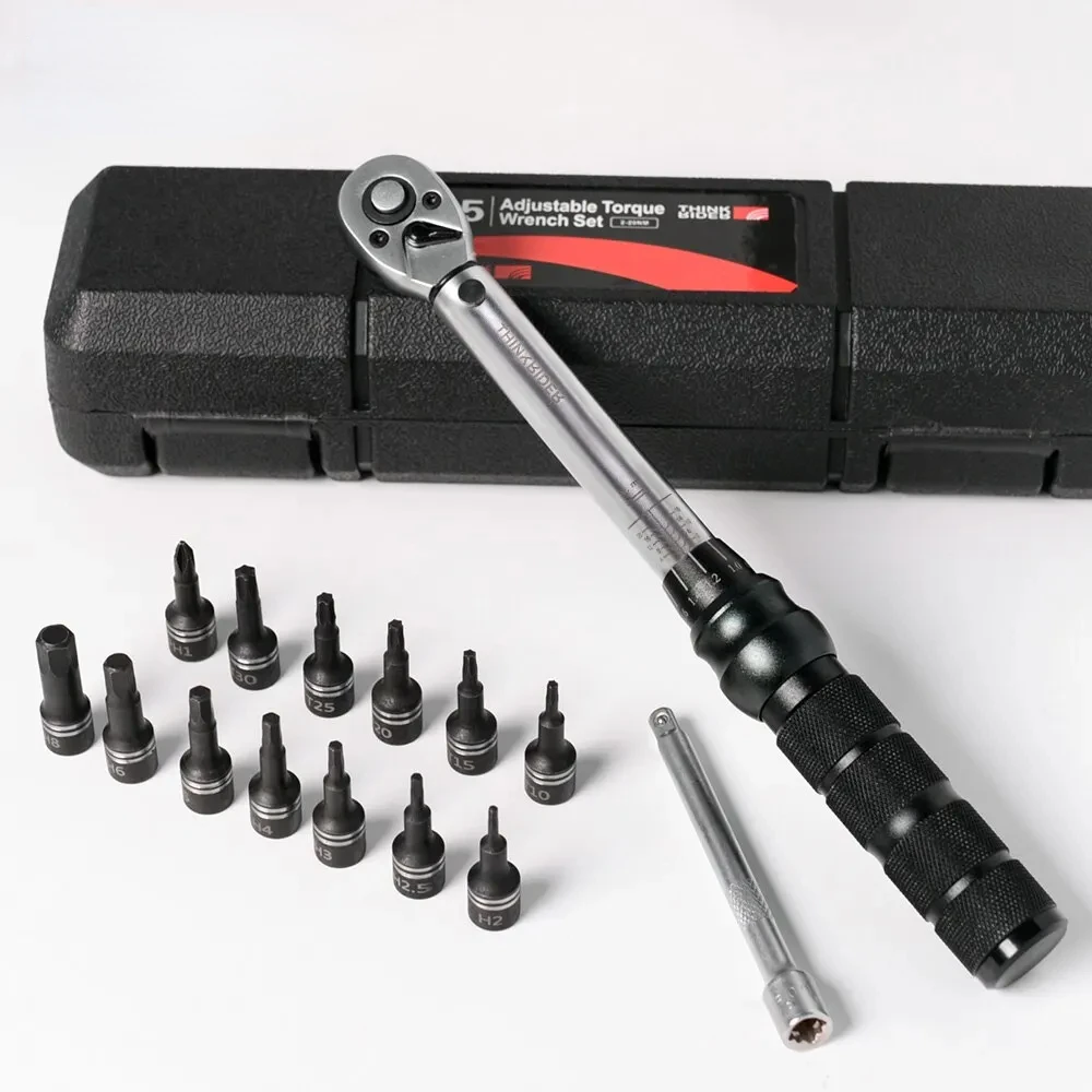 ThinkRider Professional NL-15 PRO Bicycle Bike Torque Wrench 2-20N·m Allen Key Tool Socket Spanner Set Kit  speed cassette Ztto