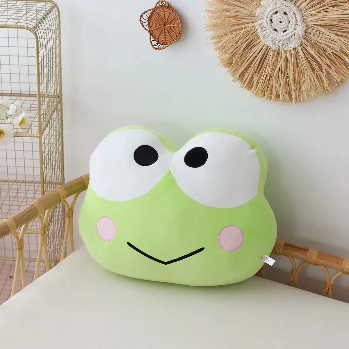 Accessori per auto Cute Kero Kero Keroppi poggiatesta fodera per cintura di sicurezza cuscino posteriore Kawaii cuscino Anime in stile giapponese bel regalo di natale