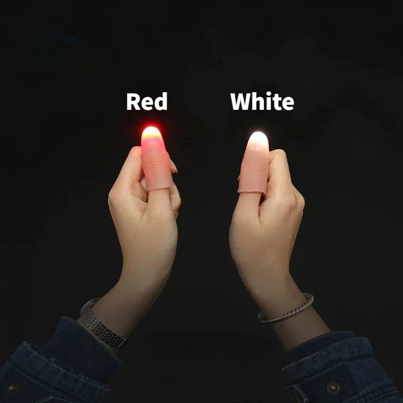 2PCS Funny Novelty Light-Up Thumbs LED Light Flashing Fingers Magic Trick Props Amazing Toys Charging  Bright for Magician Stage