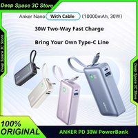 ANKER 10000mAh Power Bank PD 30W Type C Fast Charge With Cable Portable External Battery Mobile PowerBank For iPhone16 Huawei