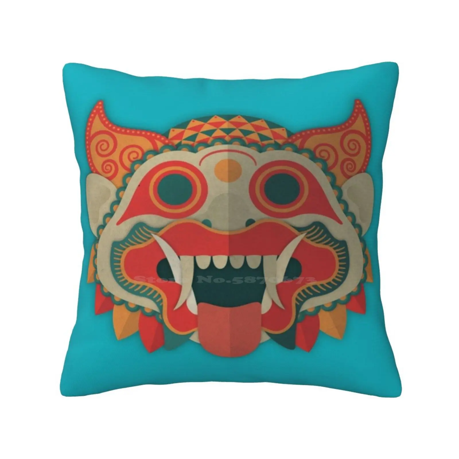 Paper Mask Soft Comfortable Pillowcase Barong Bali Spirit Ethnic Vector