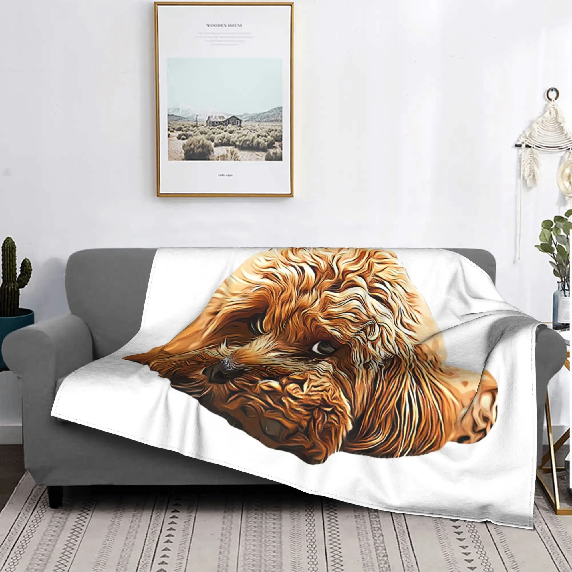 Cavapoo Cavoodle Cockerpoo cachorro diseñador perro caniche mezcla manta multifunción franela manta para sofá cama edredón