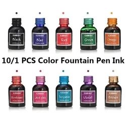 10/1 PCS 30ml Fountain Pen Ink Cartridge Refill Plastic Bottled Pen Non-carbon Ink Fountain Pen Office Supplies Stationery