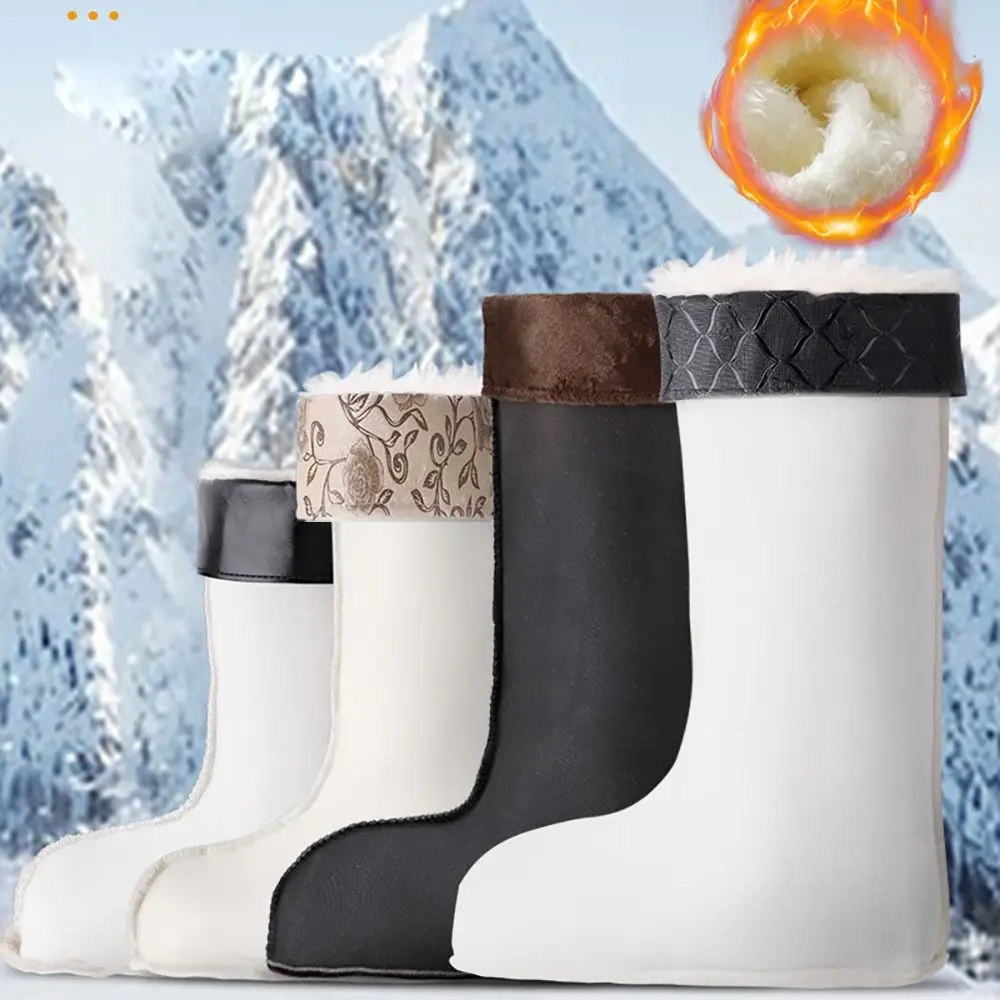 Bottes de pluie épaisses à tube bas pour lycée, doublure chaude, veste en coton, bottes plus chaudes douces, accessoires de couverture de chaussures d'isolation, hiver