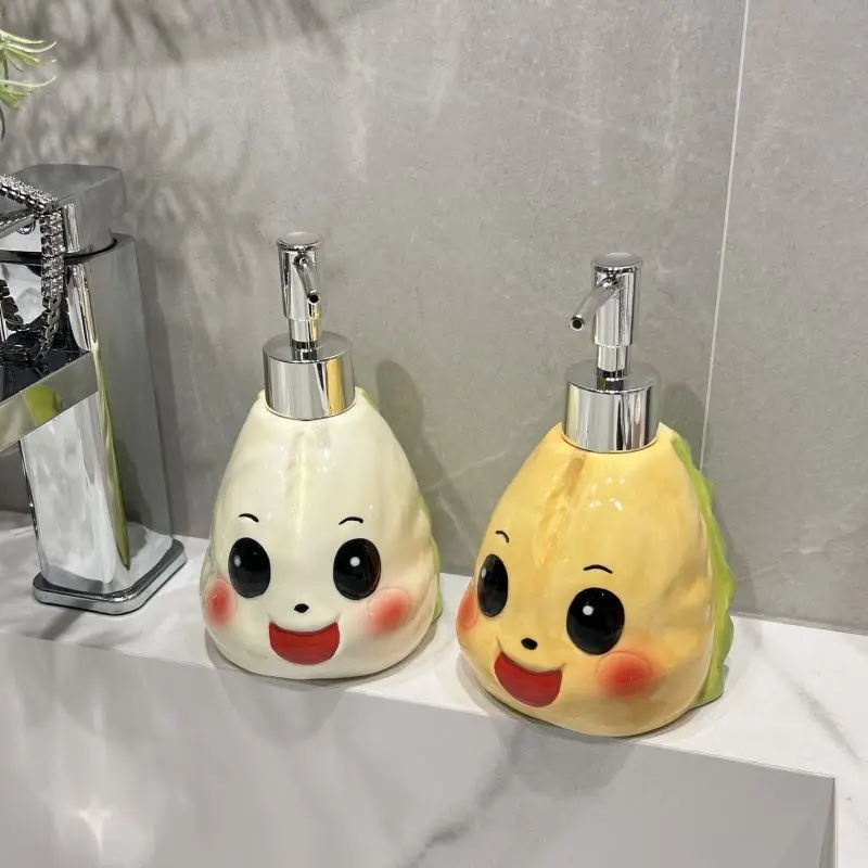 

Керамическая бутылка для лосьона из дуриана, аксессуары для ванной комнаты, бутылка-дозатор для шампуня, мультяшная фигурка, дозатор мыла пресс-типа, современный