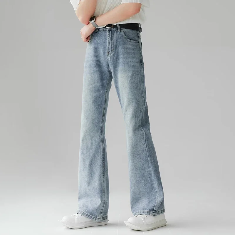

New High Quality Bootcut Jeans for Man Daily Casual Loose Straight Leg Denim Pants Male Fashion Versatile Vintage Trousers