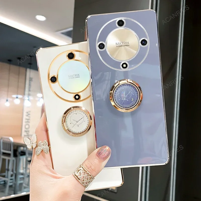 Magic6 Magic5 6lite 5lite Роскошный чехол-подставка с кольцевым покрытием для Huawei Honor Magic 6 5 Lite Pro 5g X9a X9b Силиконовый чехол