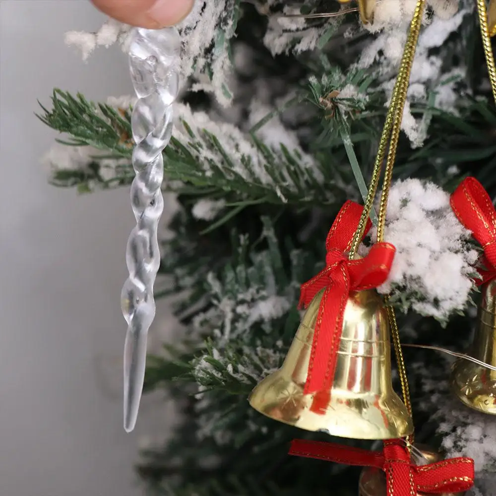 24pcs Acrylic Crystal Snowflake Icicle Pendants Clear DIY Christmas Tree Hanging Ornament Christmas Tree Decoration Navidad