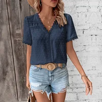Solid Casual Loose Blouses For Women Fashion 2025 Summer Vintage Women's Oversized Shirts And Blouses Elegant Youth Female Tops - Image 6