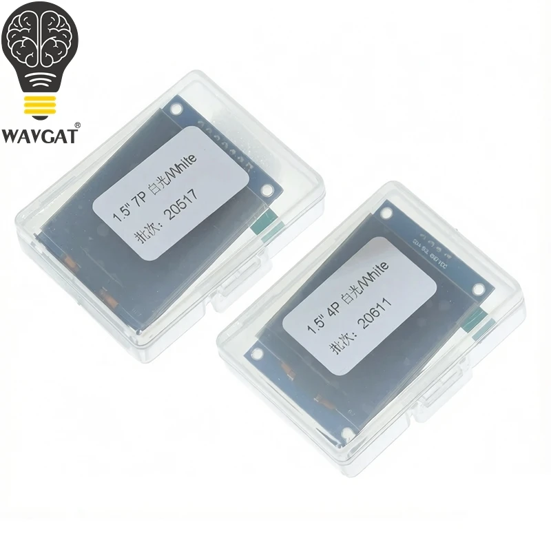 1.5 Inch OLED Display Module 128×128 Resolution SPI I2C Interface White Screen 4Pin 7Pin Optional For Arduino STM32 DIY Project