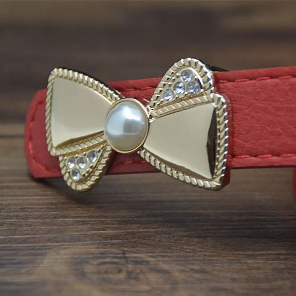 Adjustable Strap Children Belt Bowknot Buckle Solid Color Design Adjustable Belt Waist Decoration Buckle Closure Pure Color Belt