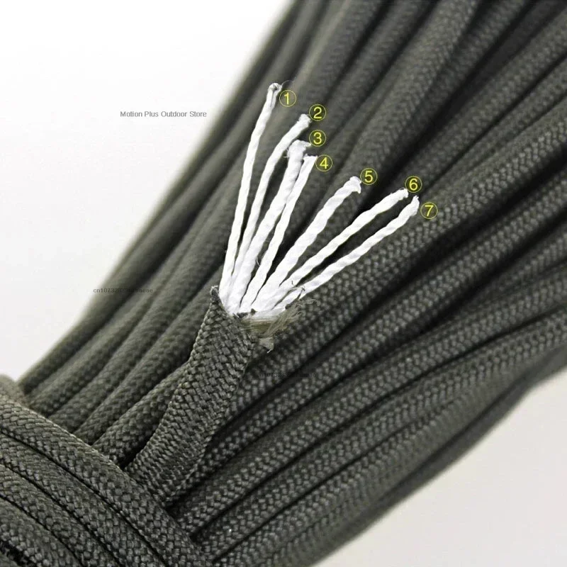 3M/5M/8M Dia.4mm 7 Stand Cores Paracord for Survival Parachute Cord Lanyard Camping Climbing Camping Rope Hiking Clothesline