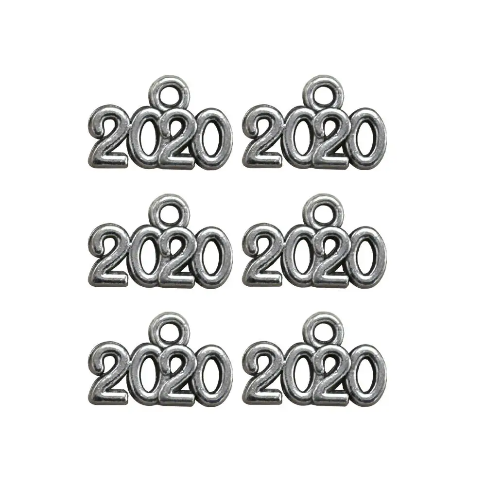 

100 Pcs Year Number 2020 Pendant Charm Silver Alloy DIY Necklace Bracelet Earrings Project Accessories Jewelry Making