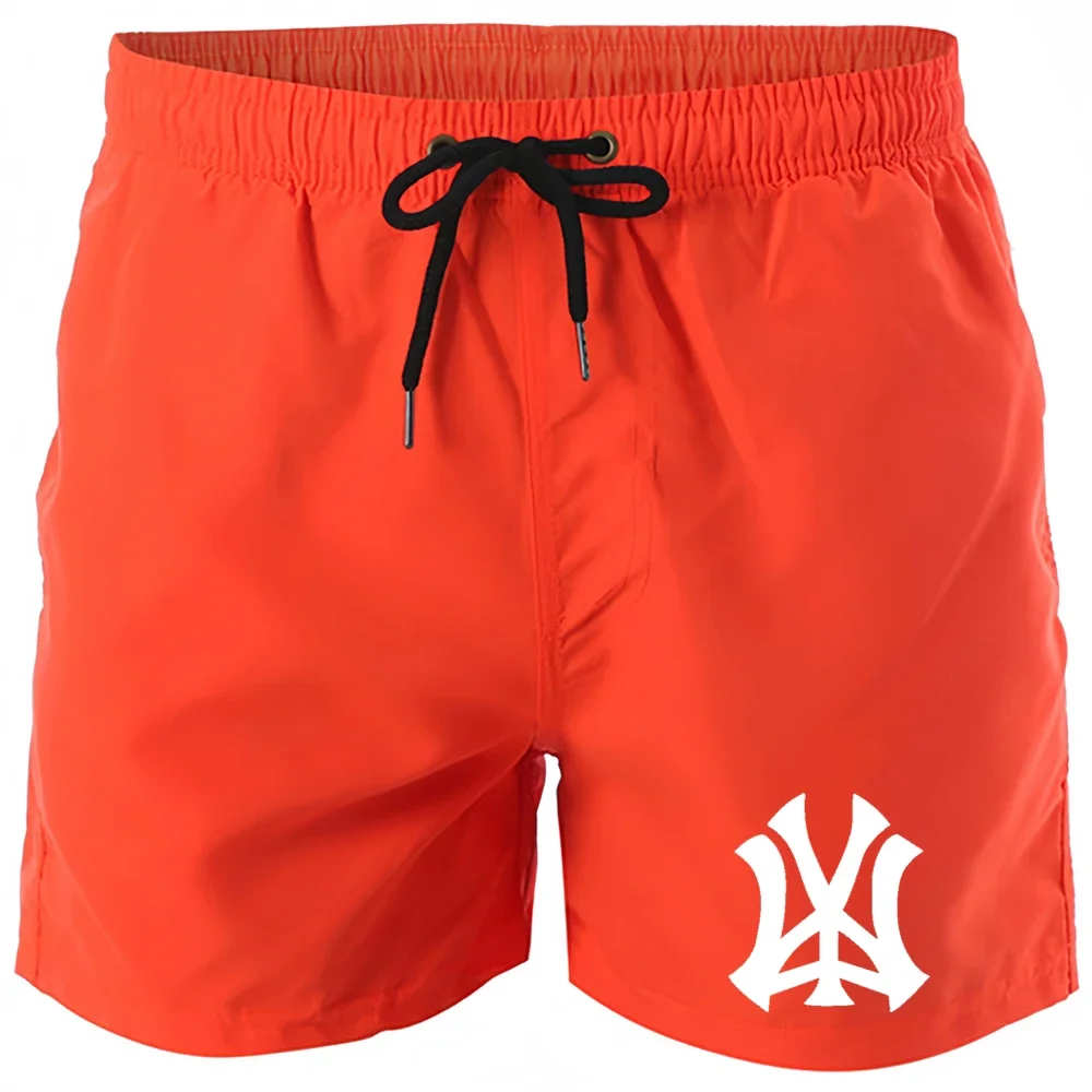 Men\'s surf Fitness Shorts Drawstring Mesh Lining Elastic Waist Breathable Quick Dry pocket Beach swimming Shorts Summer Male