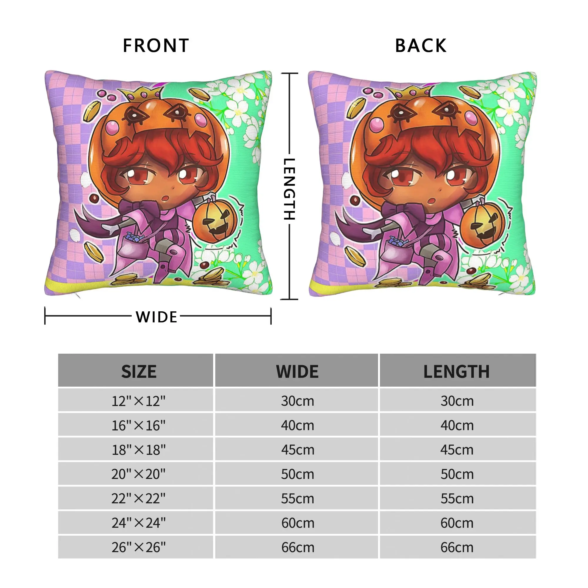 Pillow Case Trickcal Chibi Go Pumpkin Head Merchant Comfy  Pillow Cover For Sofa Bedroom Home Decor Novelty Pillowcases