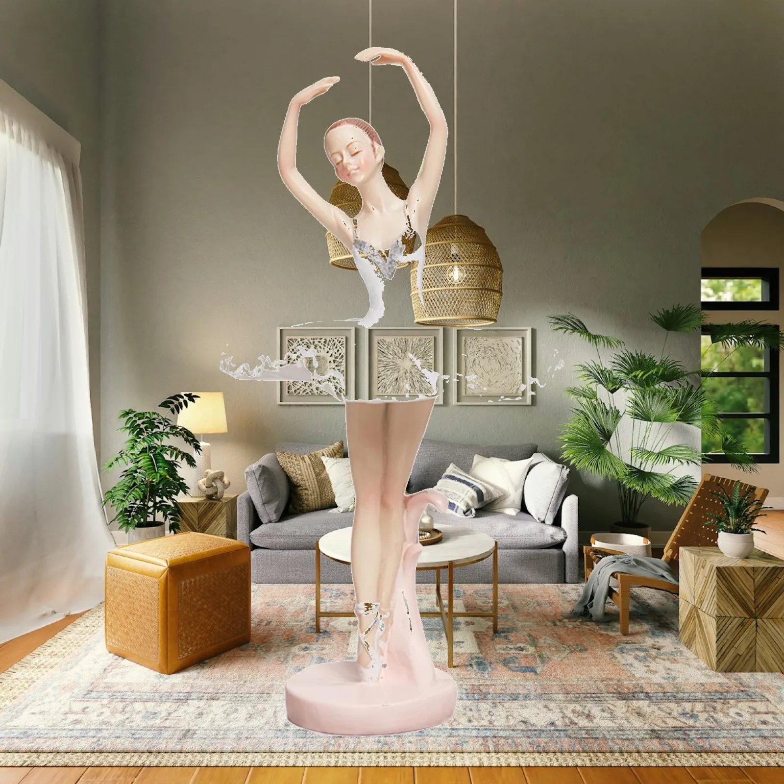 Ballet Girl Statue Resin Girl Figure Centerpiece Table Decoration Modern Souvenir Gifts for Dining Room Bookshelf TV Cabinet
