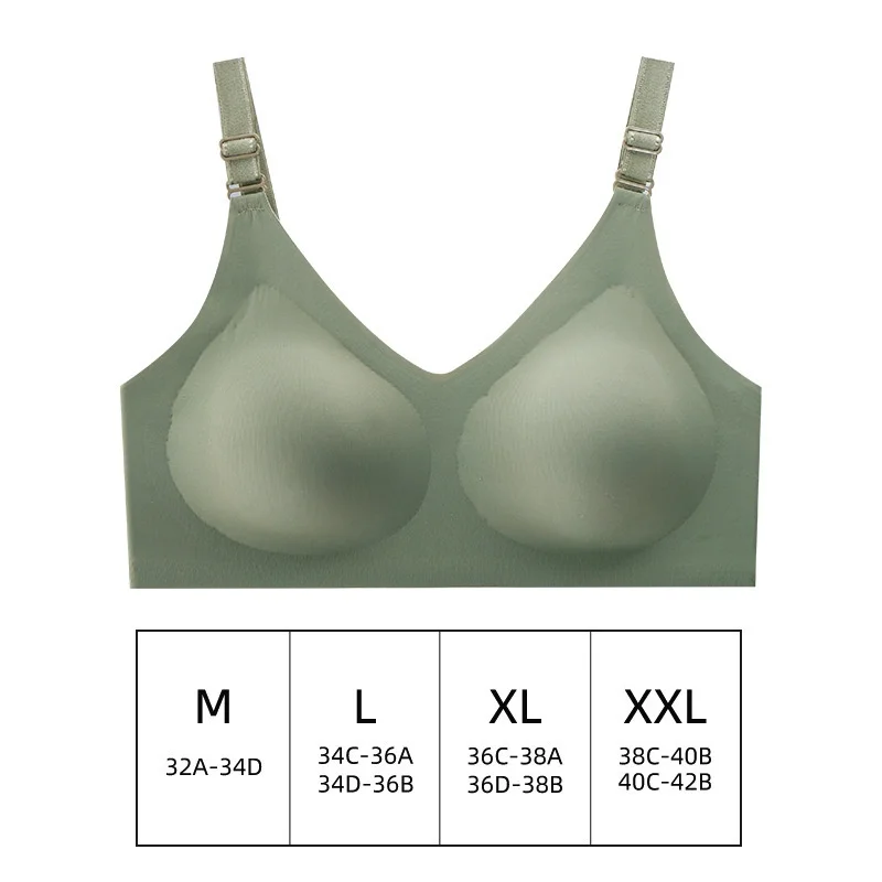 Naadloze damesbeha's Dames dunne stijl Jelly Color Zachte borstvoedingsbeha Draadloos ondergoed Comfortabele lingerie Diepe V-verzameling