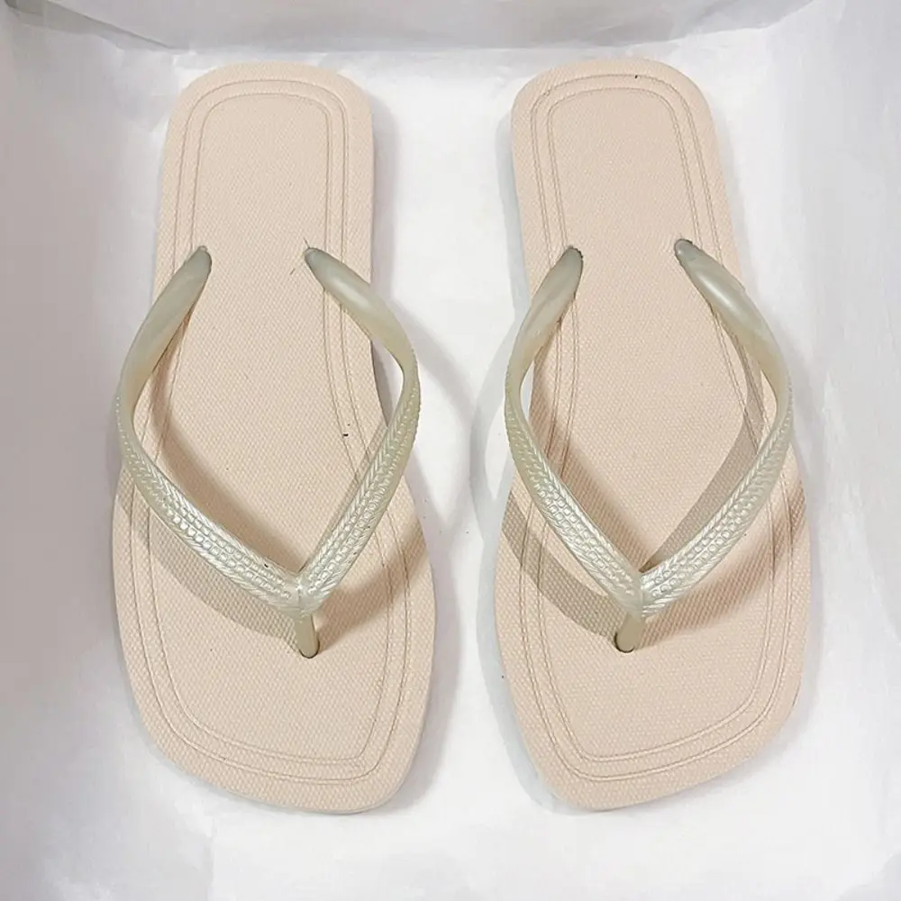 INS Нескользящие пляжные шлепанцы на мягкой подошве, однотонные модные женские тапочки, домашняя обувь в полоску, летние сандалии на плоской подошве для девочек