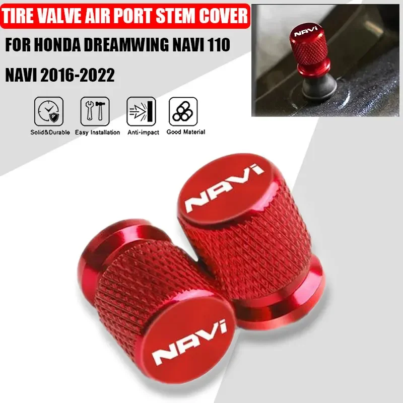 2 Pcs Motorcycle Accessories For Honda DREAMWING Navi 110 Navi 2016-2022 Aluminum Alloy Tire Valve Air Port Stem Cover Caps