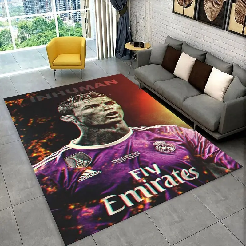 Football Star Goat R-Ronaldo CR7 Non-Slip Area Rug for Living Room,Bedroom,Playroom,Carpet Floor Mat Home Decor Rug  Room