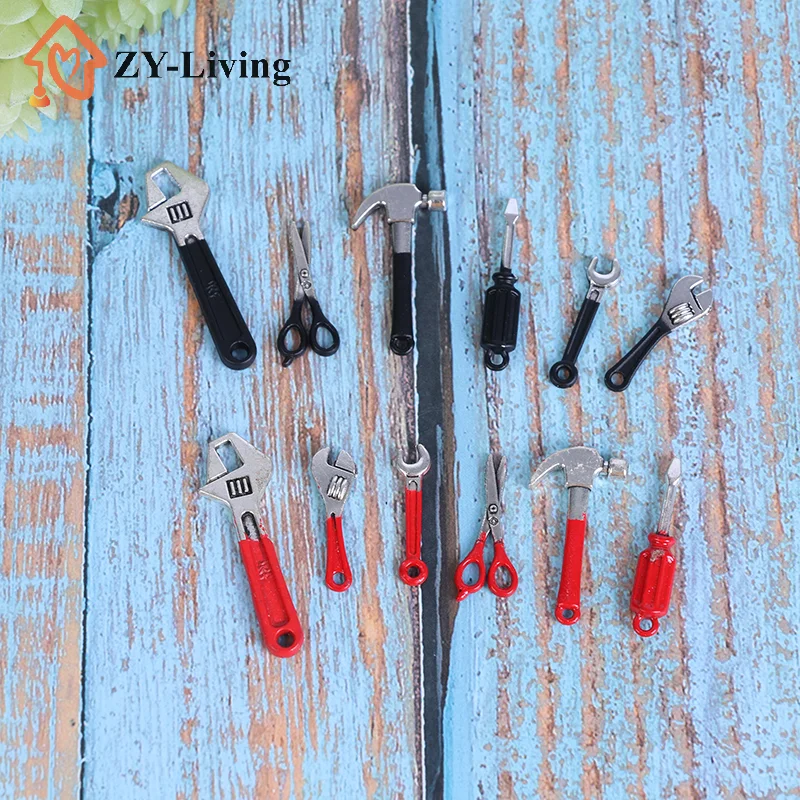 6Pcs/Set Dollhouse Mini Repair Kits Accessories Hammer Wrench Furniture Toys - view 5