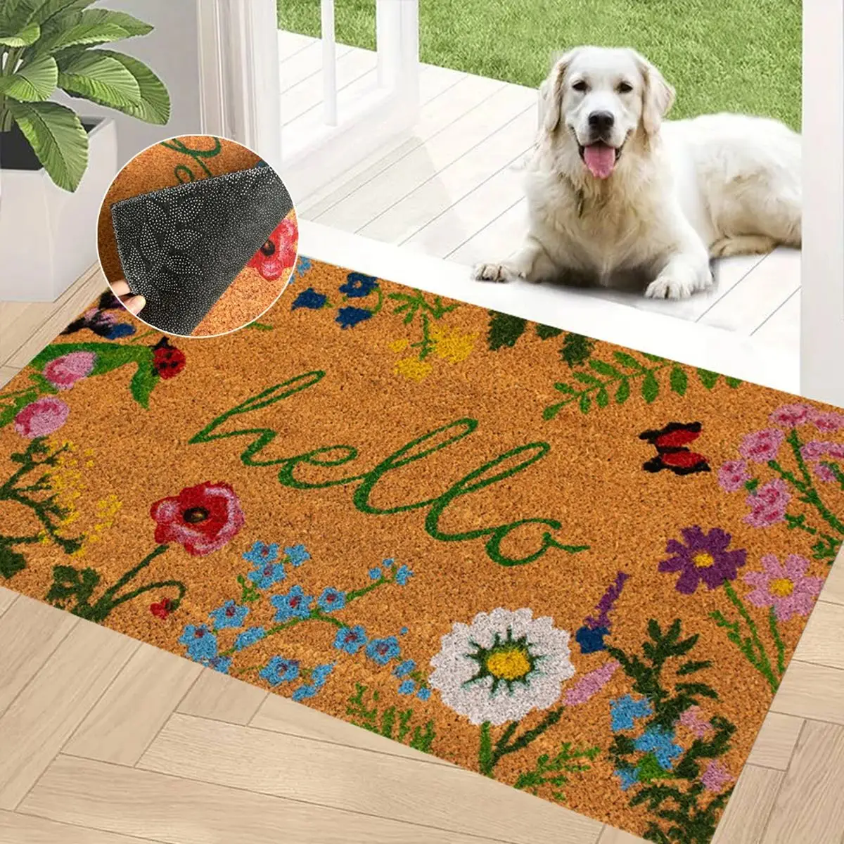 VIKAMA Holiday Decorative Carpet Entrance Door Entranceway Dirty Resistant Easy Care Door Mat Bathroom Door Mat Home Decor