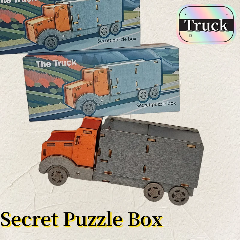 Wooden Puzzle Brainteaser Logical Mind Box - Truck The perfect collectible, puzzle decompression perfect gift for adults and kid