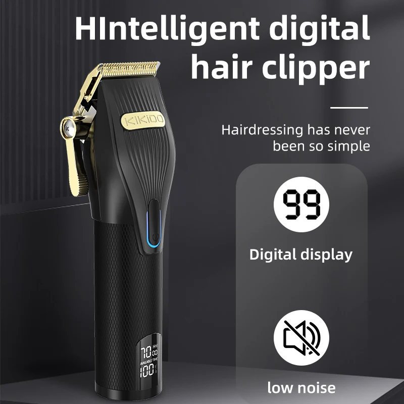 KIKIDO Original Design Hair Clipper Professional Hair Cutting Machine Anti Slip Hair Trimmer Adjustable Cordless Rechargeable