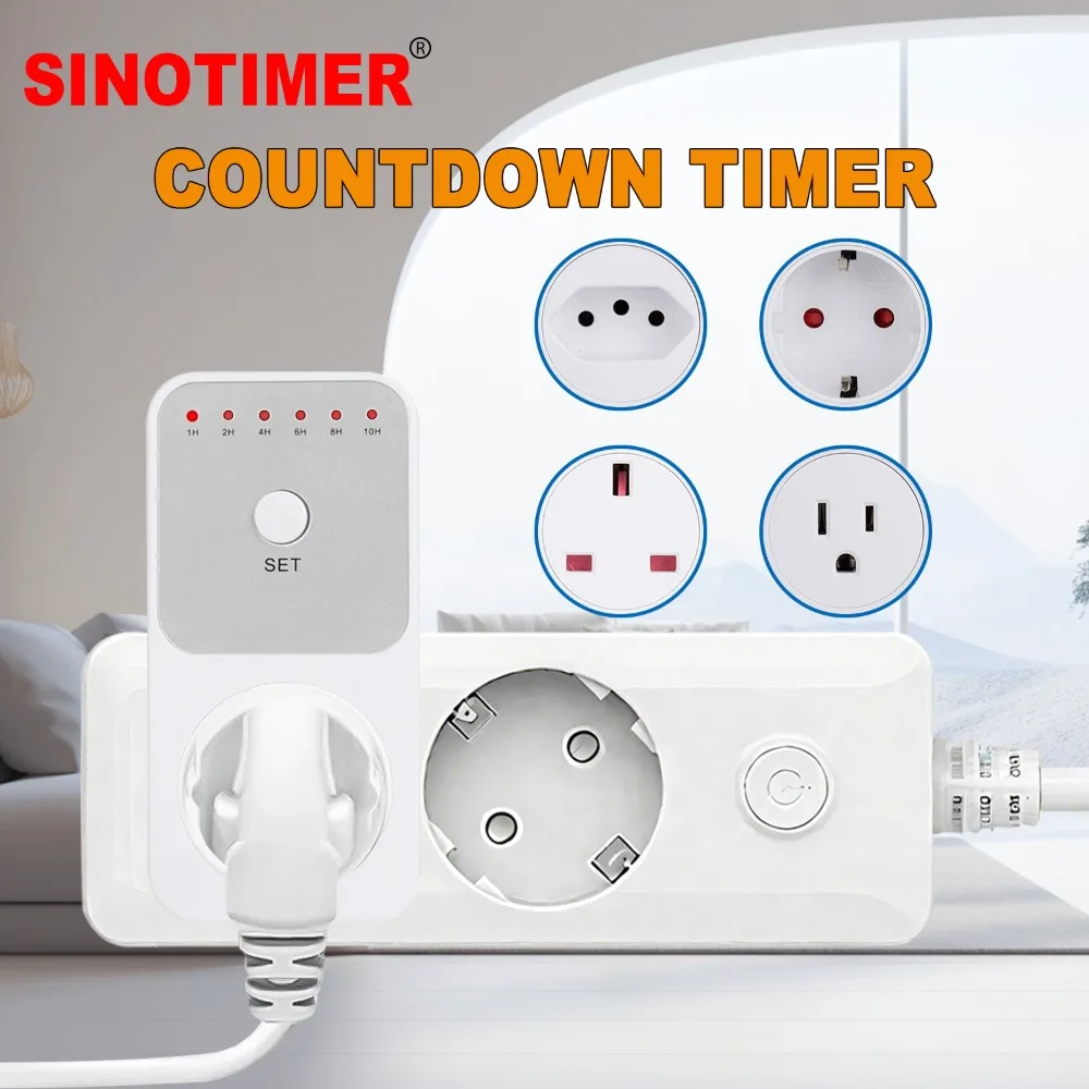 10Hrs Countdown Timer Switch Socket Electronic Power Meter Intelligent Time Setting Control Socket Smart Control Plug-In Timers